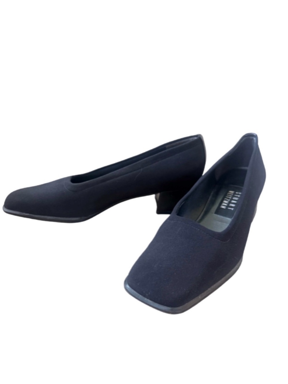 Vintage Stuart Weitzman Stretch Fabric Square Toe Heels Size 7